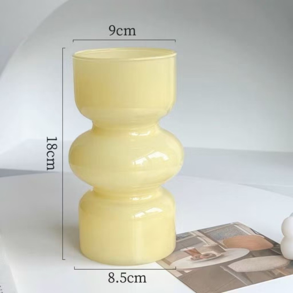 【生活市集】 法式三波造型花瓶 彩色花瓶花插 玻璃花瓶 透明花瓶 插花瓶 玻璃擺件 桌面裝飾 乾燥花花瓶-規格圖11