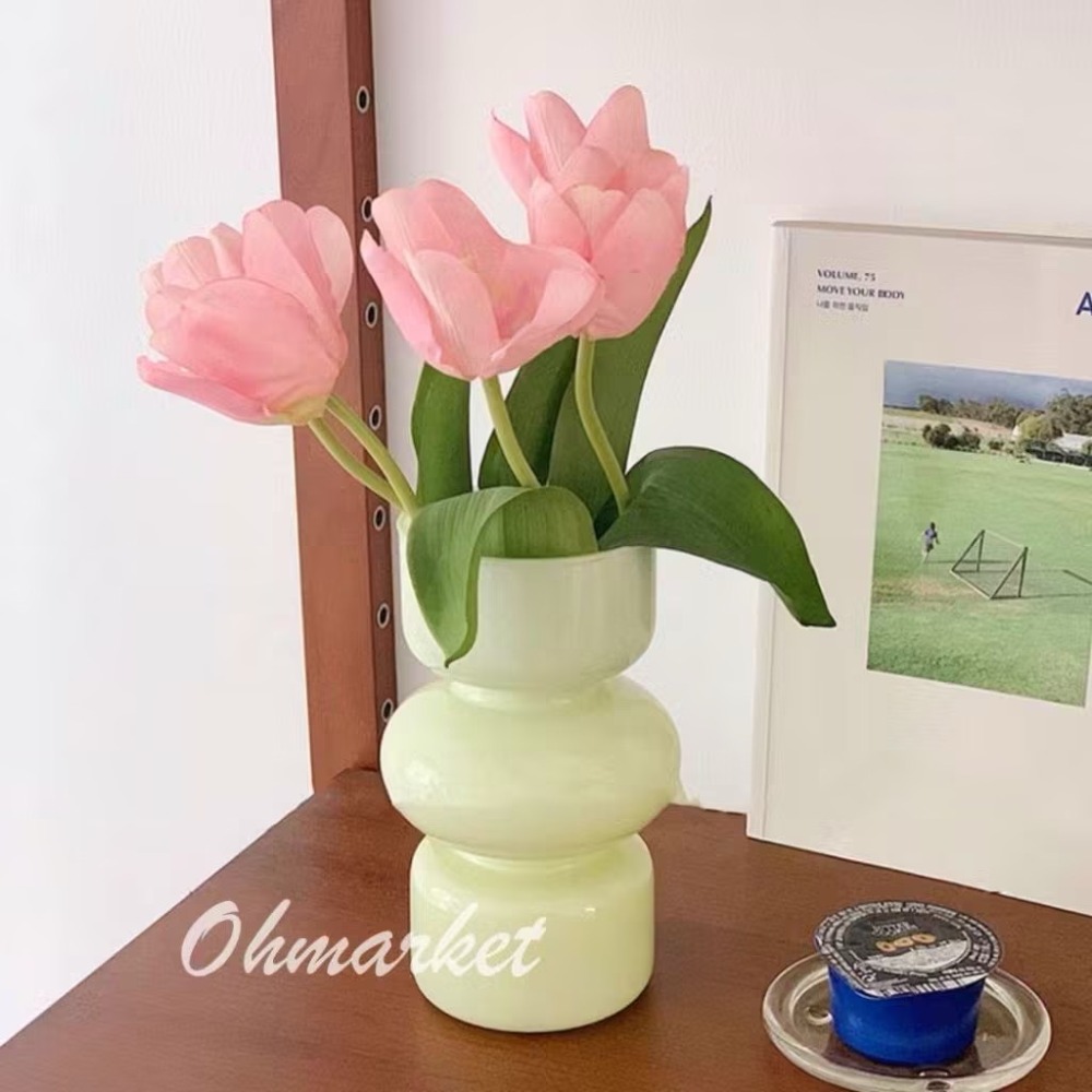 【生活市集】 法式三波造型花瓶 彩色花瓶花插 玻璃花瓶 透明花瓶 插花瓶 玻璃擺件 桌面裝飾 乾燥花花瓶-規格圖11