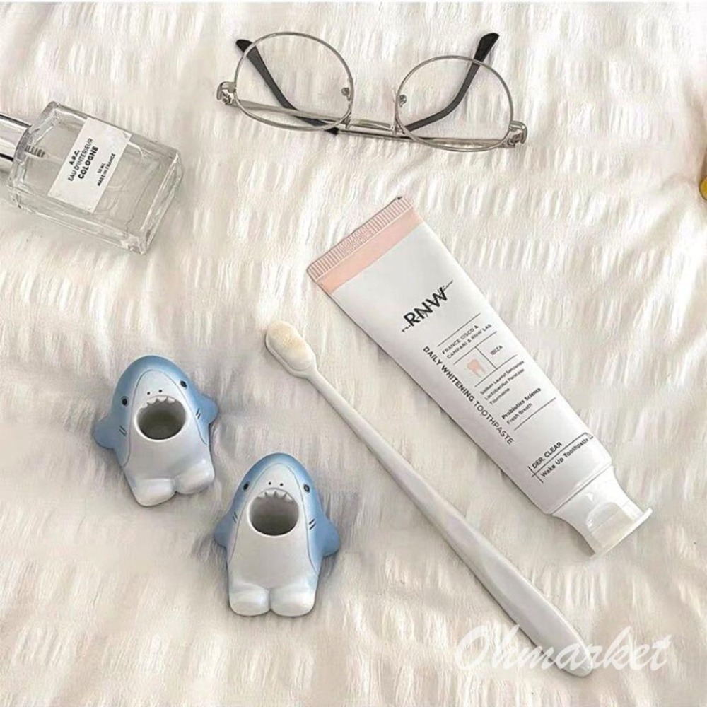 【生活市集】台灣現貨 可愛動物牙刷架 動物牙刷架 衛生間 浴室 牙刷架 置物架 筆插 柯基 鯊魚 小鴨 河馬-細節圖2