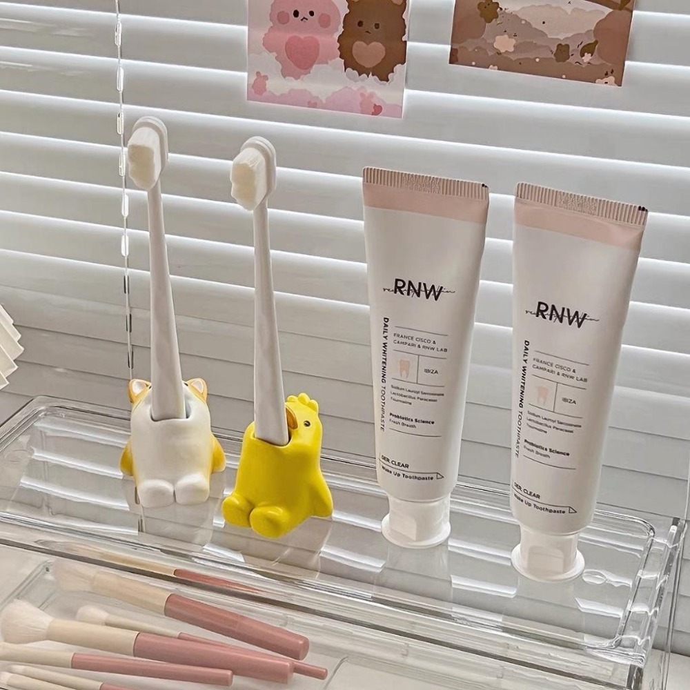 【生活市集】台灣現貨 可愛動物牙刷架 動物牙刷架 衛生間 浴室 牙刷架 置物架 筆插 柯基 鯊魚 小鴨 河馬-細節圖3