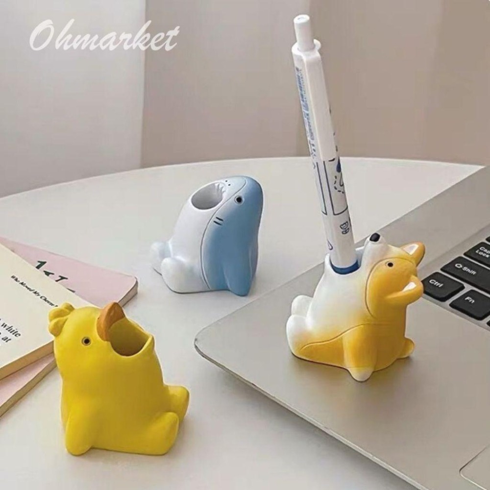 【生活市集】台灣現貨 可愛動物牙刷架 動物牙刷架 衛生間 浴室 牙刷架 置物架 筆插 柯基 鯊魚 小鴨 河馬-細節圖5