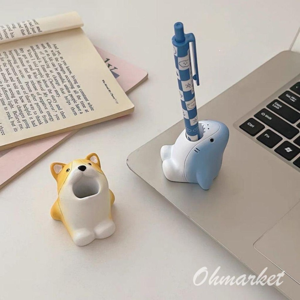 【生活市集】台灣現貨 可愛動物牙刷架 動物牙刷架 衛生間 浴室 牙刷架 置物架 筆插 柯基 鯊魚 小鴨 河馬-細節圖6