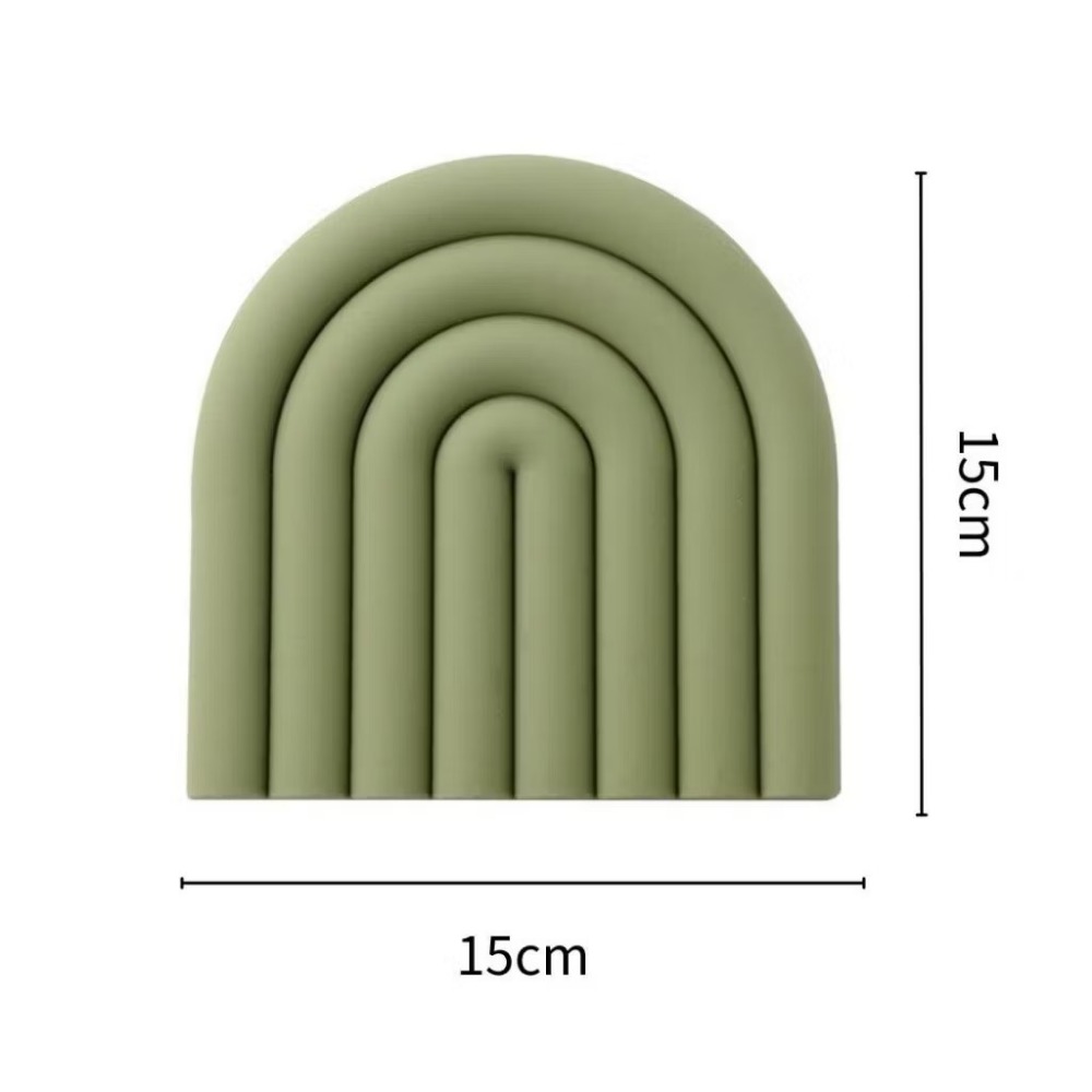 橄欖綠【半月矽膠隔熱墊】