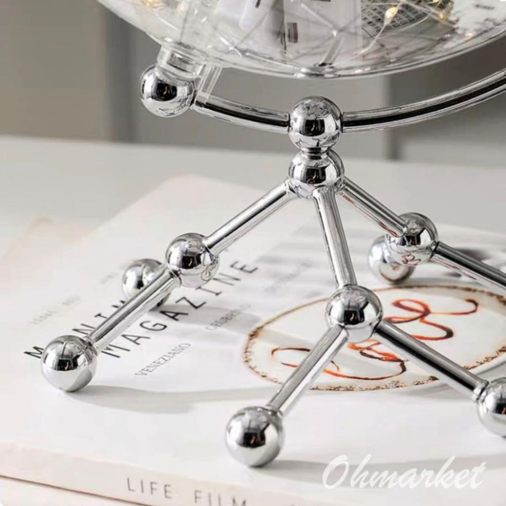 【生活市集】 透明地球儀擺件 地球儀小夜燈 夜光地球儀 世界地圖 地球地圖知性擺設地球儀書房擺設交換禮物-細節圖6