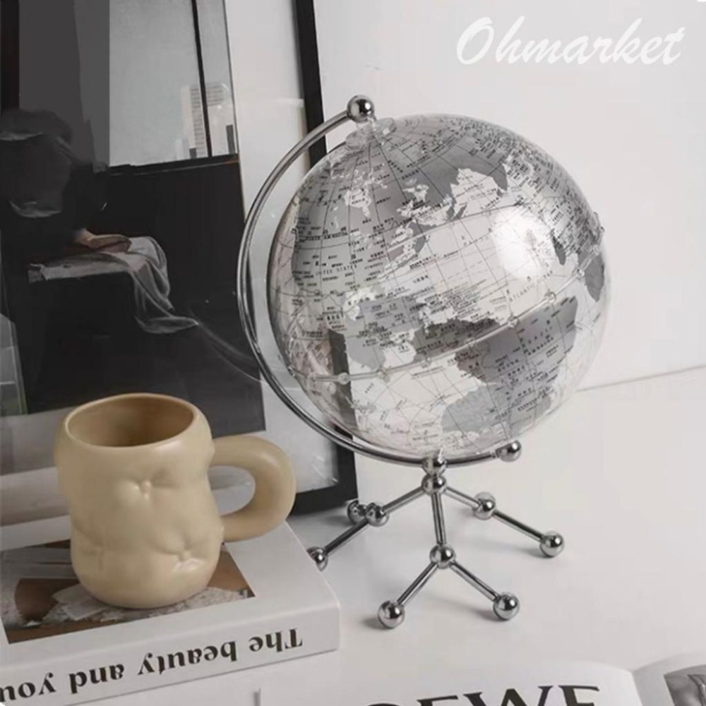 【生活市集】 透明地球儀擺件 地球儀小夜燈 夜光地球儀 世界地圖 地球地圖知性擺設地球儀書房擺設交換禮物-細節圖8