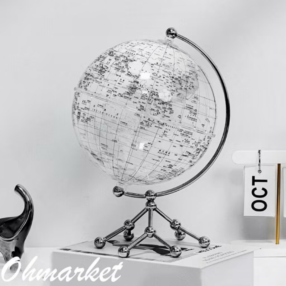白色地球儀｜贈燈串