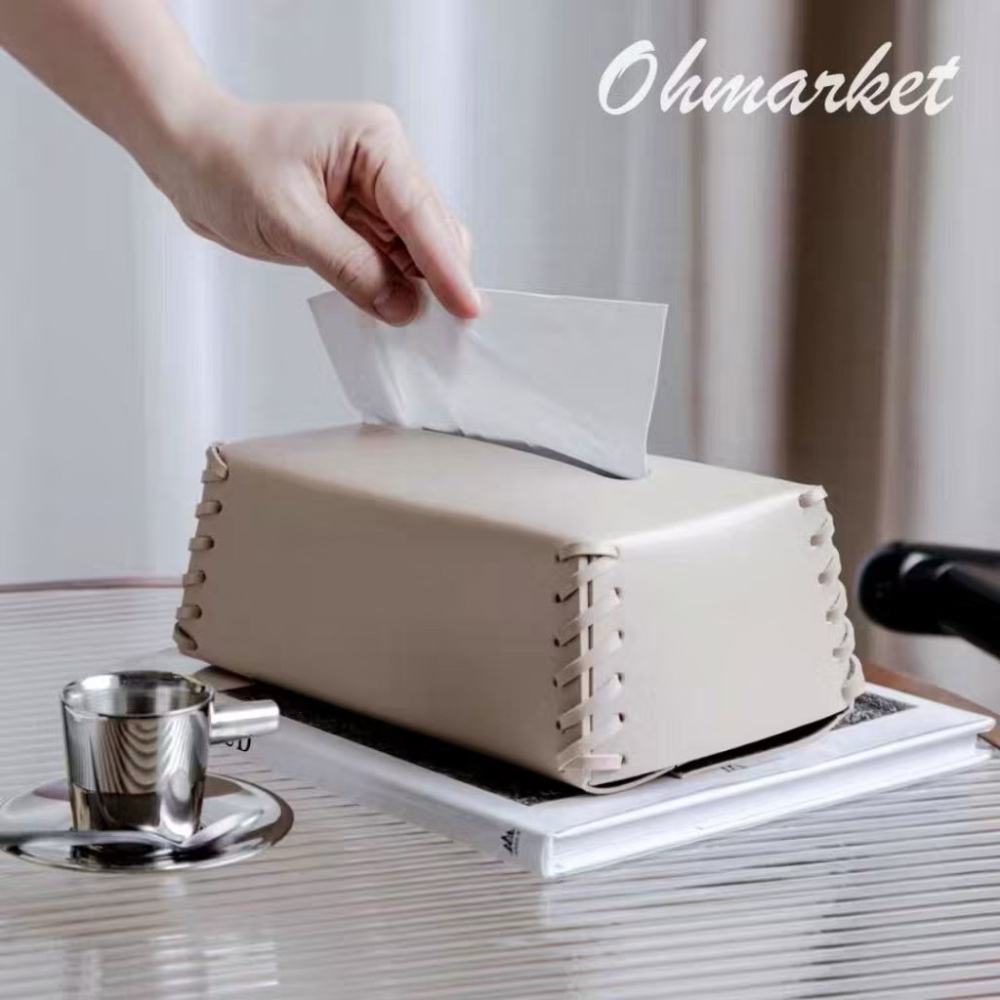 【生活市集】北歐皮質編織面紙套 衛生紙盒衛生紙套抽紙套 面紙收納民宿編織抽紙收納袋衛生紙收納紙巾盒-細節圖3