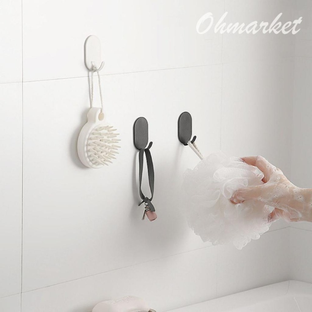 【生活市集】 素色鐵製壁掛鉤 附3M貼片 免打孔 掛勾 衣帽架 掛鉤架 掛衣鉤 鑰匙鉤 金屬掛鉤 玄關掛鉤 浴室-細節圖2