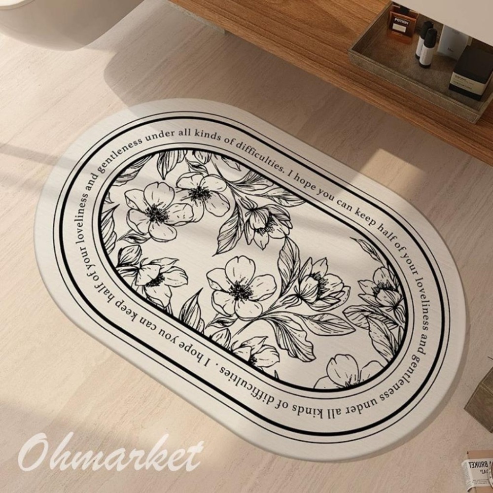 【生活市集】北歐繁花系列 硅藻土洗漱組 硅藻土洗漱墊 硅藻土杯墊 杯墊 吸水 瑰藻土 硅藻 浴室 珪藻土除濕-細節圖8