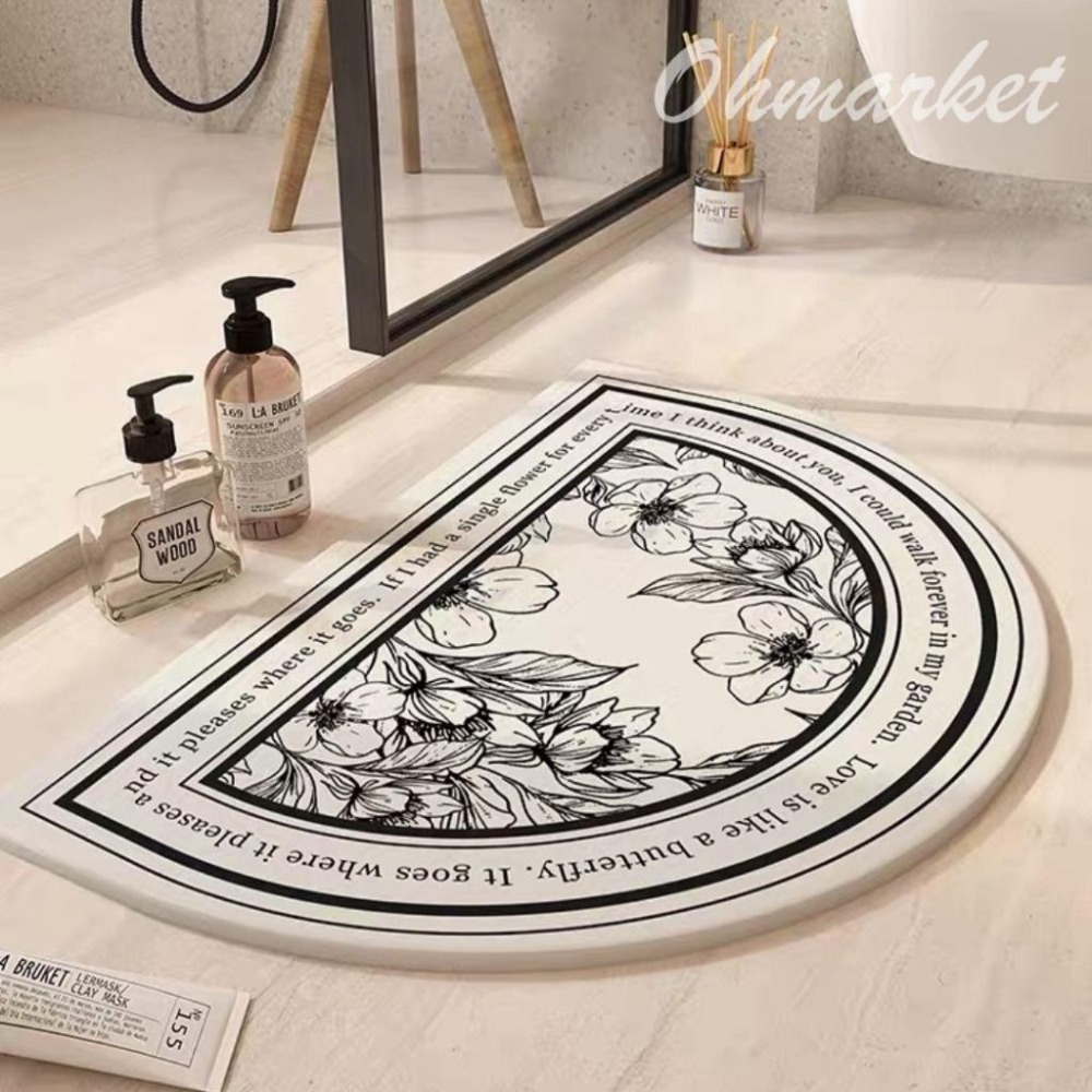 【生活市集】北歐繁花系列 硅藻土洗漱組 硅藻土洗漱墊 硅藻土杯墊 杯墊 吸水 瑰藻土 硅藻 浴室 珪藻土除濕-細節圖9