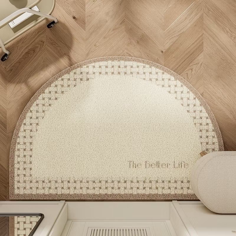 ✨奶茶編織半圓 60x90【玄關絲圈地墊