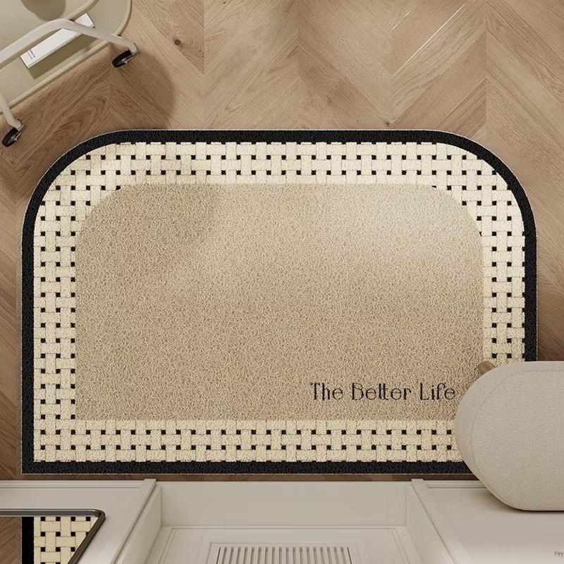 💖黑框編織圓角 50x80【玄關絲圈地