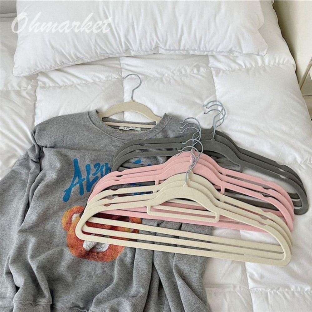 【生活市集】 防滑植絨衣架 衣架 防滑衣架 止滑衣架 無痕衣架 曬衣架 衣架子 陽台衣架 晾衣架 衣櫥 衣櫃 收-細節圖2