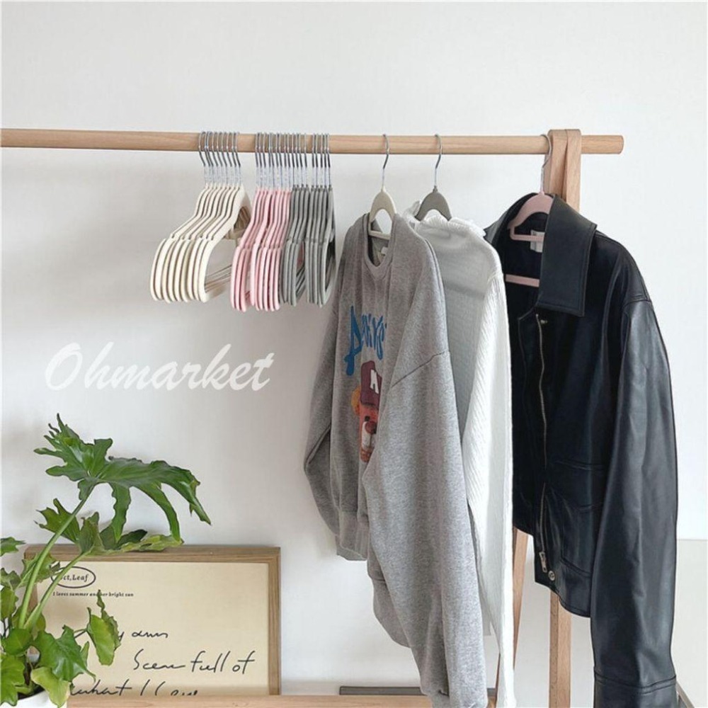 【生活市集】 防滑植絨衣架 衣架 防滑衣架 止滑衣架 無痕衣架 曬衣架 衣架子 陽台衣架 晾衣架 衣櫥 衣櫃 收-細節圖4