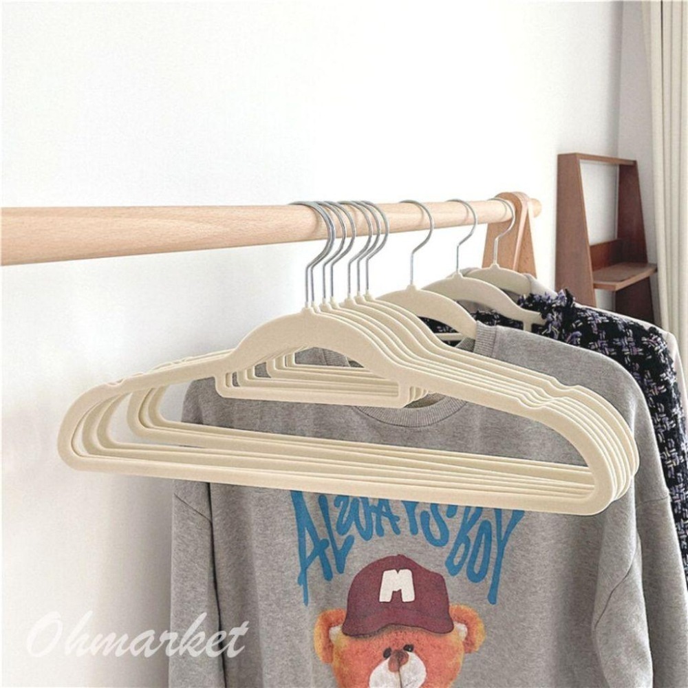 【生活市集】 防滑植絨衣架 衣架 防滑衣架 止滑衣架 無痕衣架 曬衣架 衣架子 陽台衣架 晾衣架 衣櫥 衣櫃 收-細節圖5