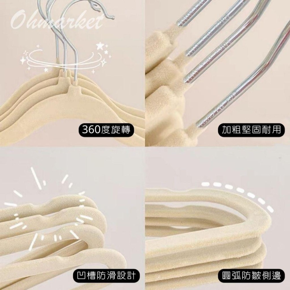 【生活市集】 防滑植絨衣架 衣架 防滑衣架 止滑衣架 無痕衣架 曬衣架 衣架子 陽台衣架 晾衣架 衣櫥 衣櫃 收-細節圖6