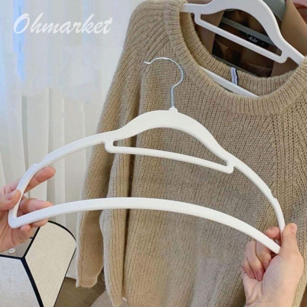 【生活市集】 防滑植絨衣架 衣架 防滑衣架 止滑衣架 無痕衣架 曬衣架 衣架子 陽台衣架 晾衣架 衣櫥 衣櫃 收-細節圖7