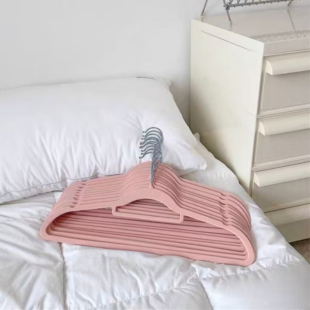 【生活市集】 防滑植絨衣架 衣架 防滑衣架 止滑衣架 無痕衣架 曬衣架 衣架子 陽台衣架 晾衣架 衣櫥 衣櫃 收-規格圖9