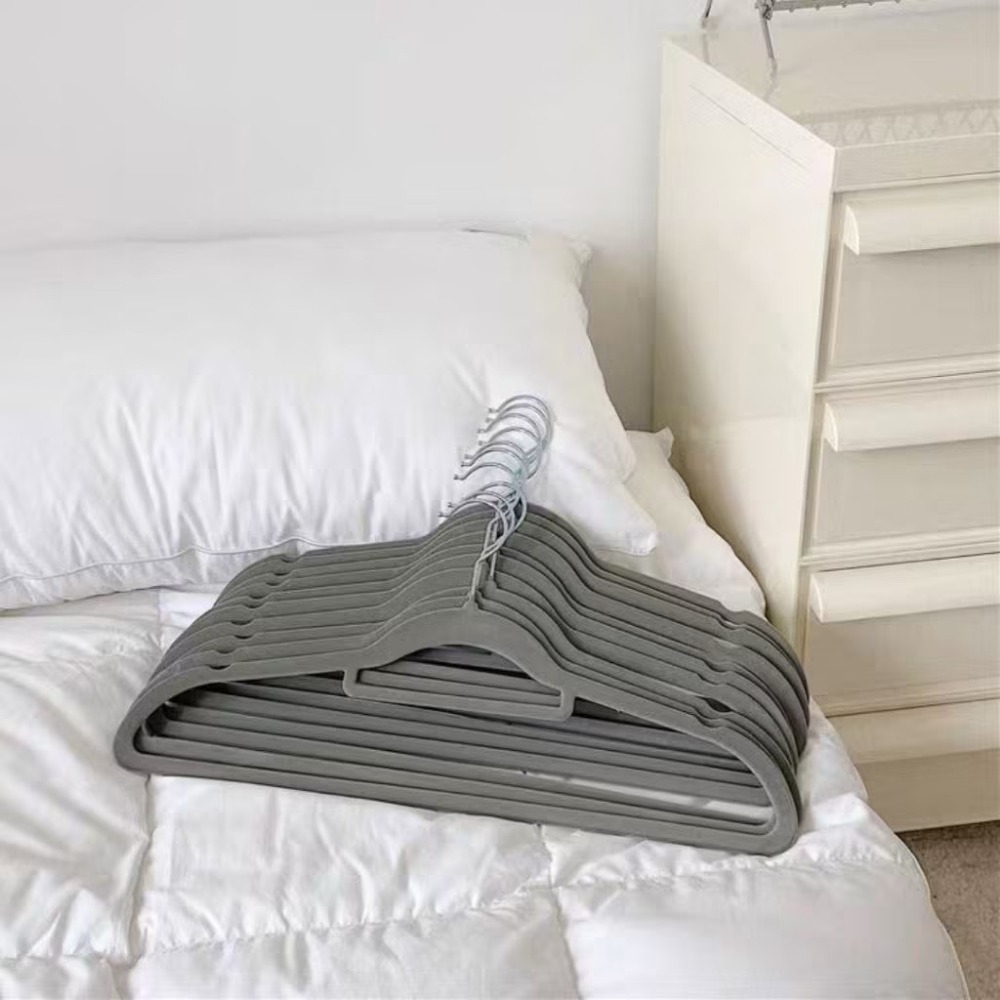 淺灰【防滑植絨衣架】