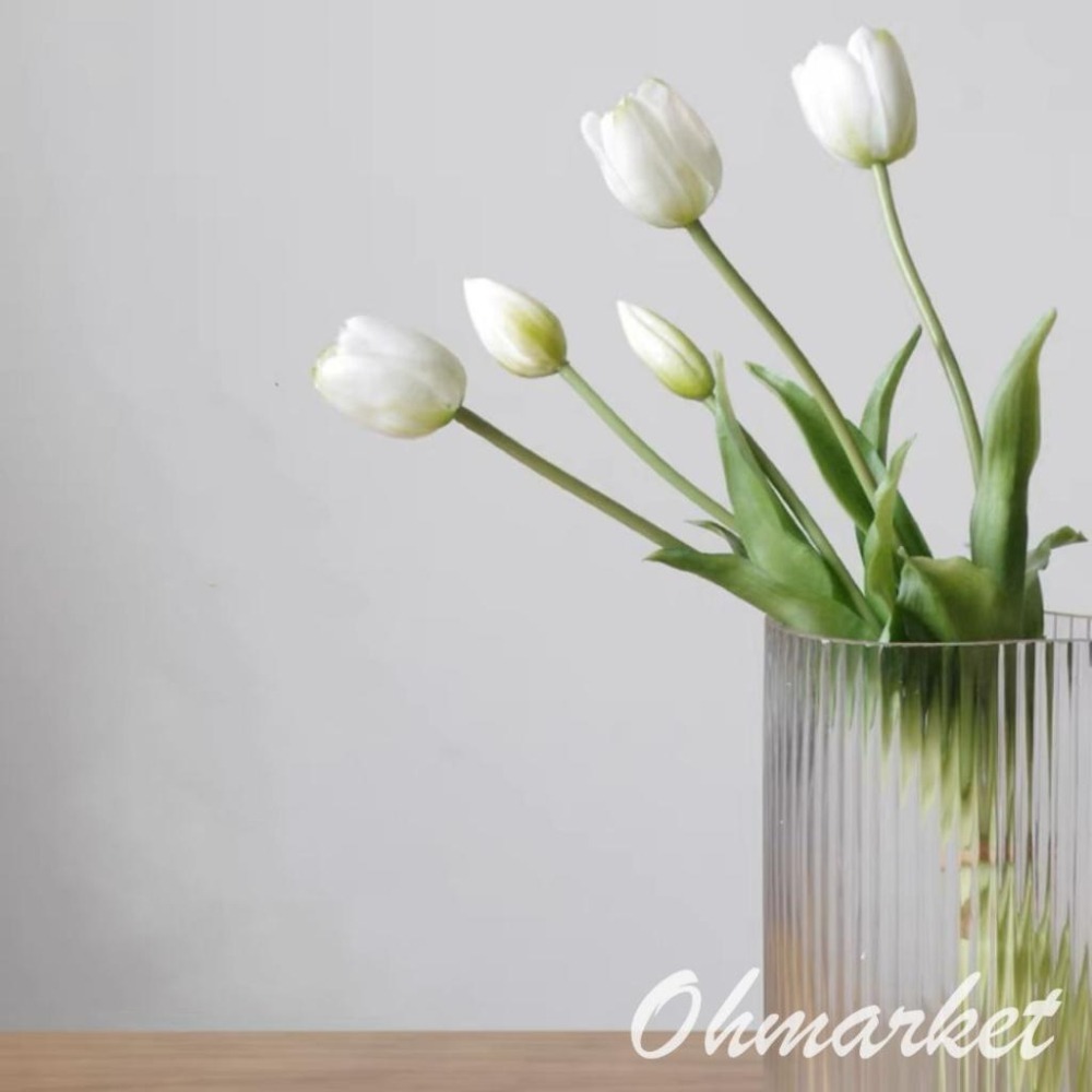 【生活市集】 水潤高質感仿真鬱金香 仿真花 假花 拍照道具 佈置 居家擺設仿真花禮物情人節花束拍照佈置假花花瓶-細節圖6