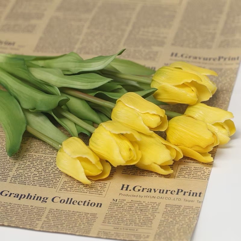 【生活市集】 水潤高質感仿真鬱金香 仿真花 假花 拍照道具 佈置 居家擺設仿真花禮物情人節花束拍照佈置假花花瓶-規格圖11