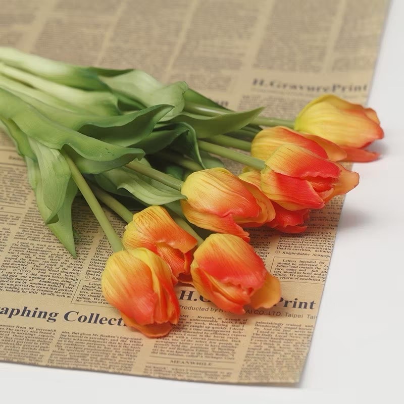 【生活市集】 水潤高質感仿真鬱金香 仿真花 假花 拍照道具 佈置 居家擺設仿真花禮物情人節花束拍照佈置假花花瓶-規格圖11