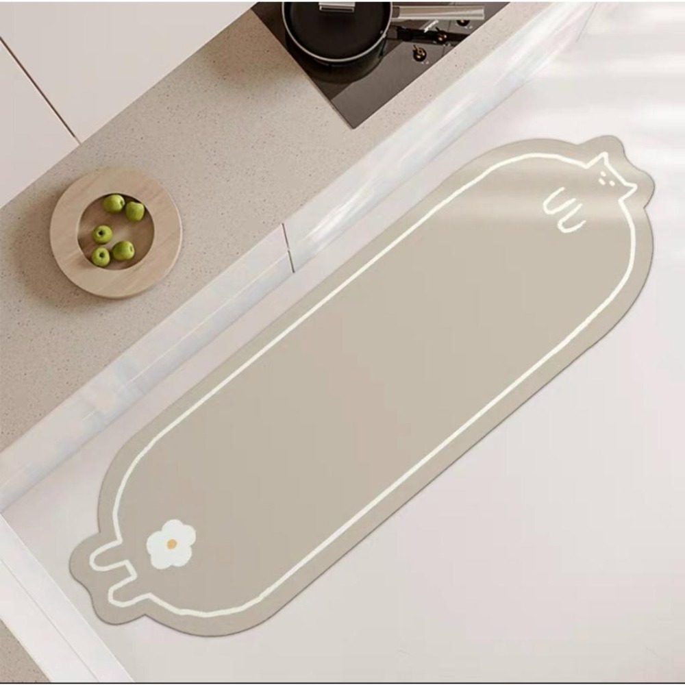 【生活市集】 貓的物語 珪藻土軟地墊 廚房腳踏墊 硅藻土地墊 防汙腳踏墊矽藻土軟地墊硅藻土地墊矽藻土地墊-細節圖2