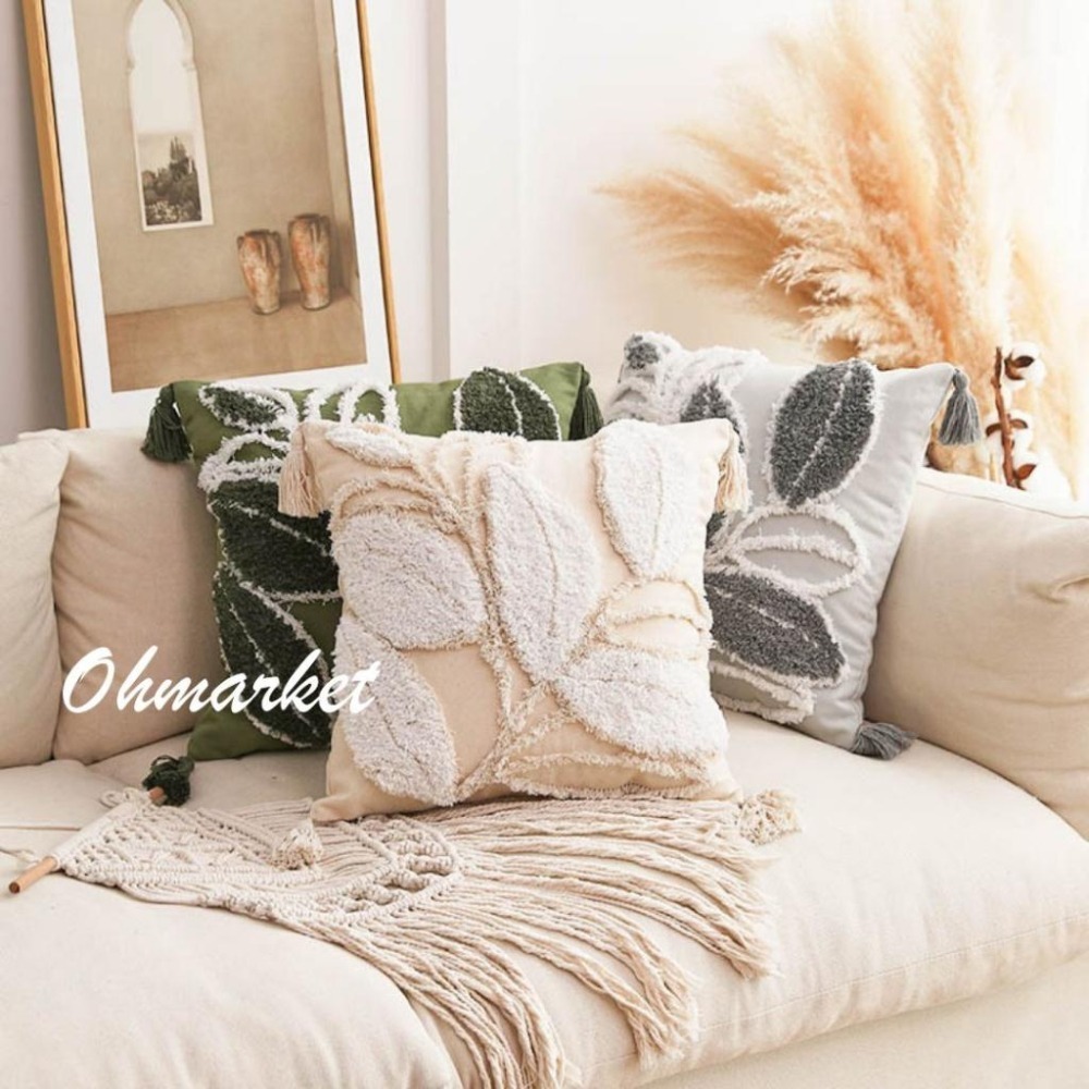 【生活市集】 北歐簇絨流蘇抱枕 復古摩洛哥民族風流蘇抱枕 可拆洗抱枕 抱枕套 靠墊 抱枕 北歐抱枕-細節圖2