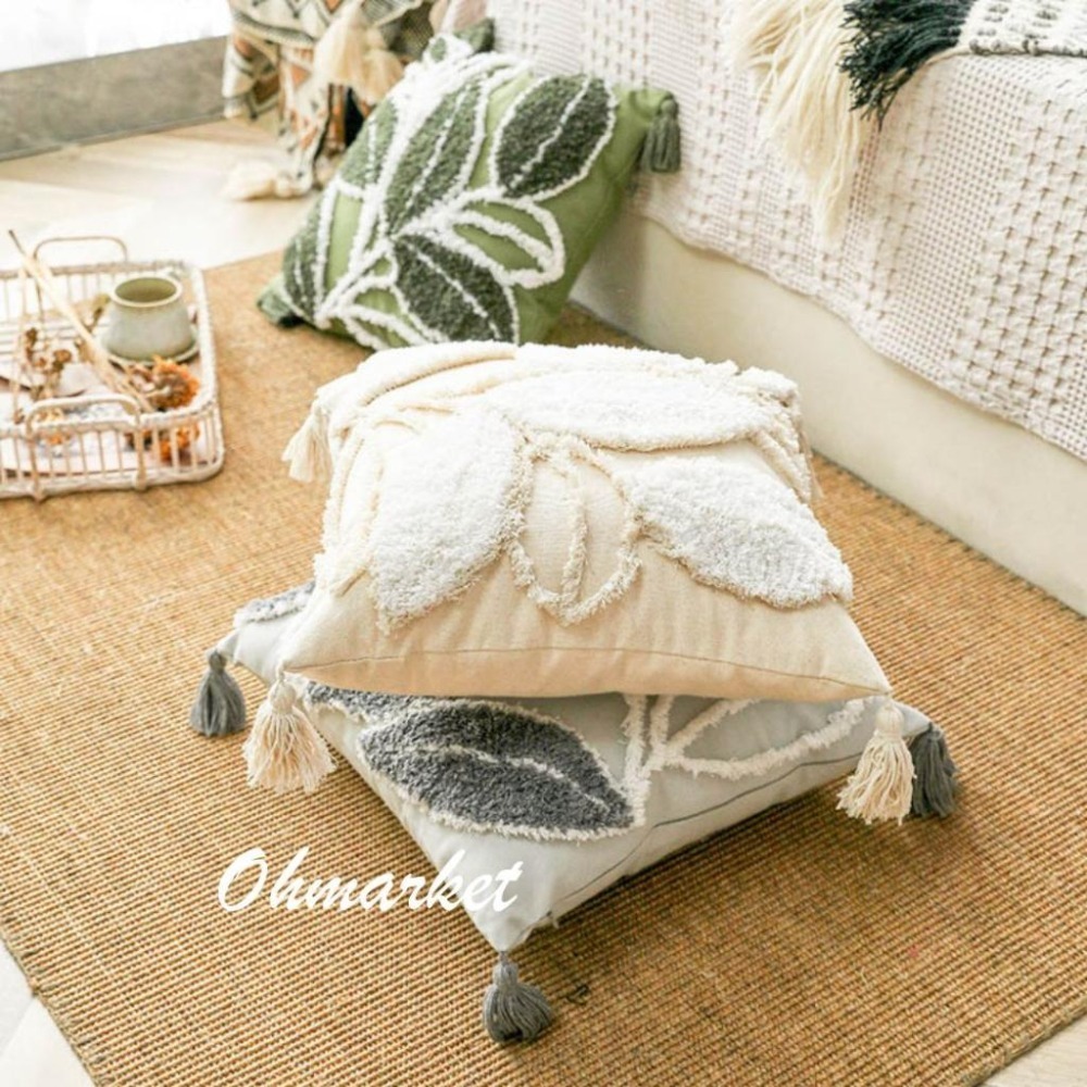 【生活市集】 北歐簇絨流蘇抱枕 復古摩洛哥民族風流蘇抱枕 可拆洗抱枕 抱枕套 靠墊 抱枕 北歐抱枕-細節圖3