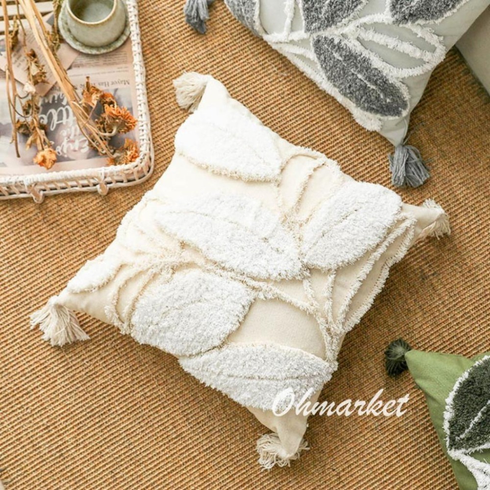 【生活市集】 北歐簇絨流蘇抱枕 復古摩洛哥民族風流蘇抱枕 可拆洗抱枕 抱枕套 靠墊 抱枕 北歐抱枕-細節圖4