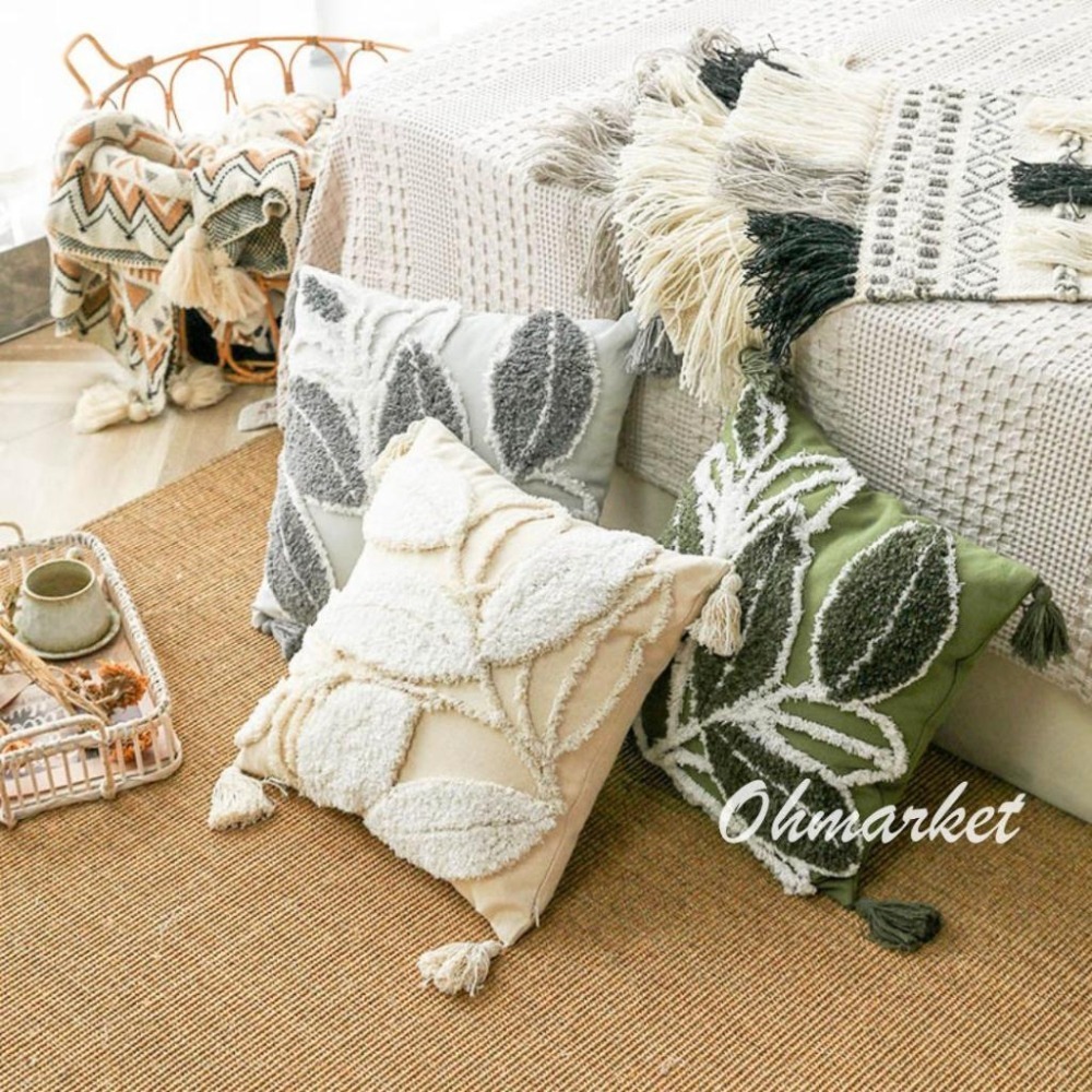 【生活市集】 北歐簇絨流蘇抱枕 復古摩洛哥民族風流蘇抱枕 可拆洗抱枕 抱枕套 靠墊 抱枕 北歐抱枕-細節圖5