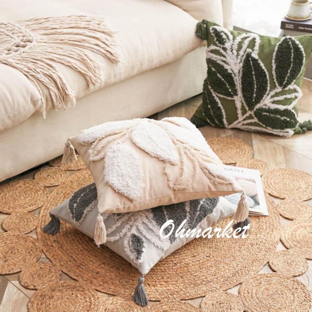 【生活市集】 北歐簇絨流蘇抱枕 復古摩洛哥民族風流蘇抱枕 可拆洗抱枕 抱枕套 靠墊 抱枕 北歐抱枕-細節圖9