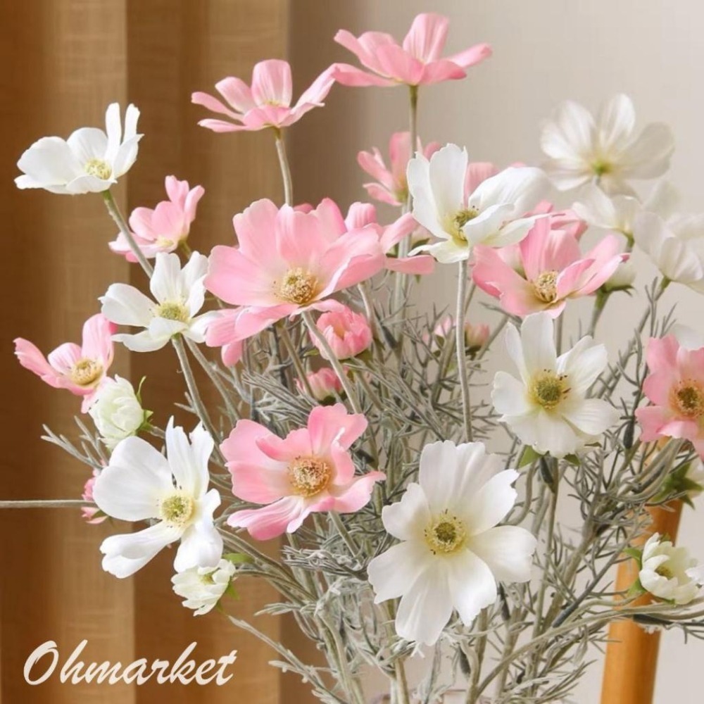 【生活市集】 韓系波斯菊小菊花仿真花 小菊花假花 拍照道具 佈置 居家擺設仿真花禮物情人節花束拍照佈置假花花瓶-細節圖7