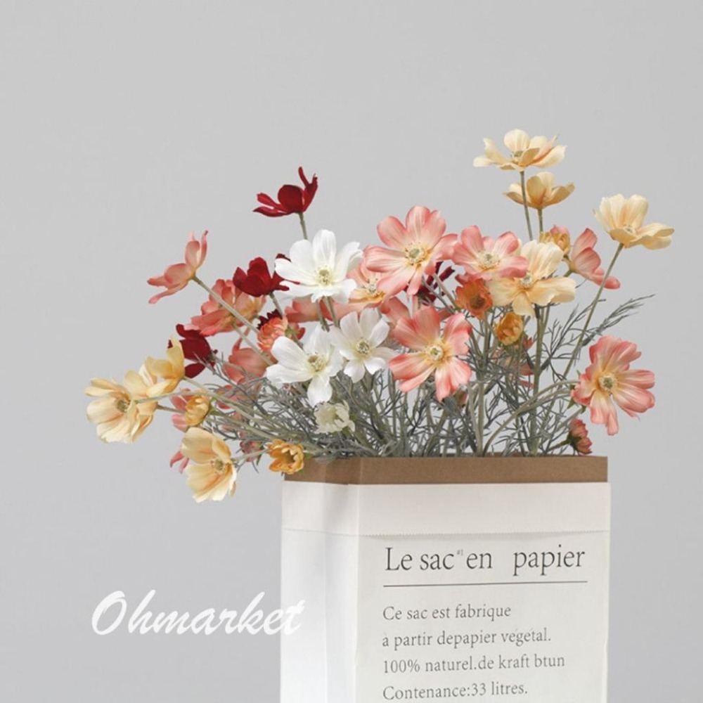 【生活市集】 韓系波斯菊小菊花仿真花 小菊花假花 拍照道具 佈置 居家擺設仿真花禮物情人節花束拍照佈置假花花瓶-細節圖8