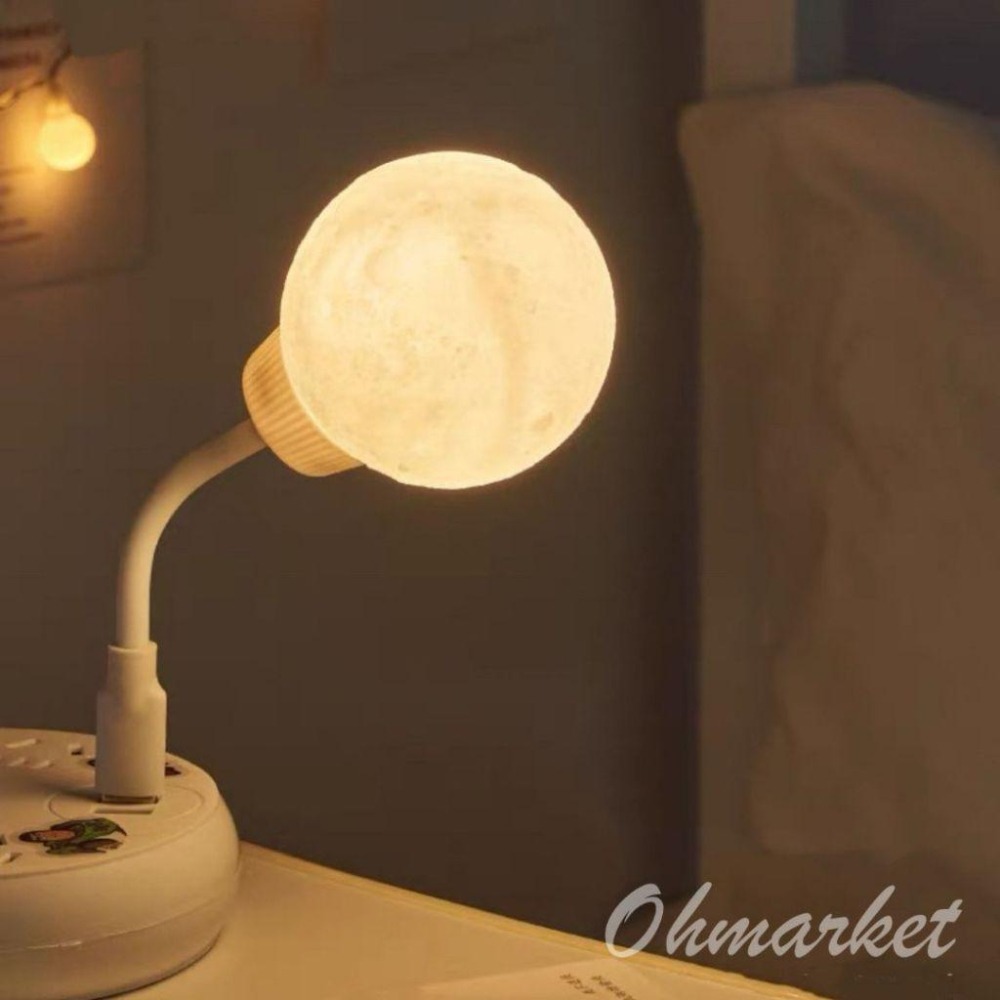 【生活市集】 USB月球小夜燈 月球小夜燈 餵奶燈 月球燈床頭燈星球燈交換禮物電腦燈太空人太空-細節圖2