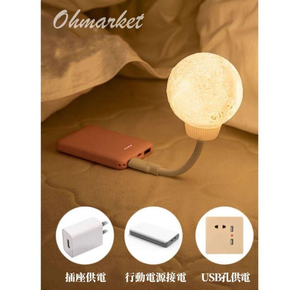 【生活市集】 USB月球小夜燈 月球小夜燈 餵奶燈 月球燈床頭燈星球燈交換禮物電腦燈太空人太空-細節圖4