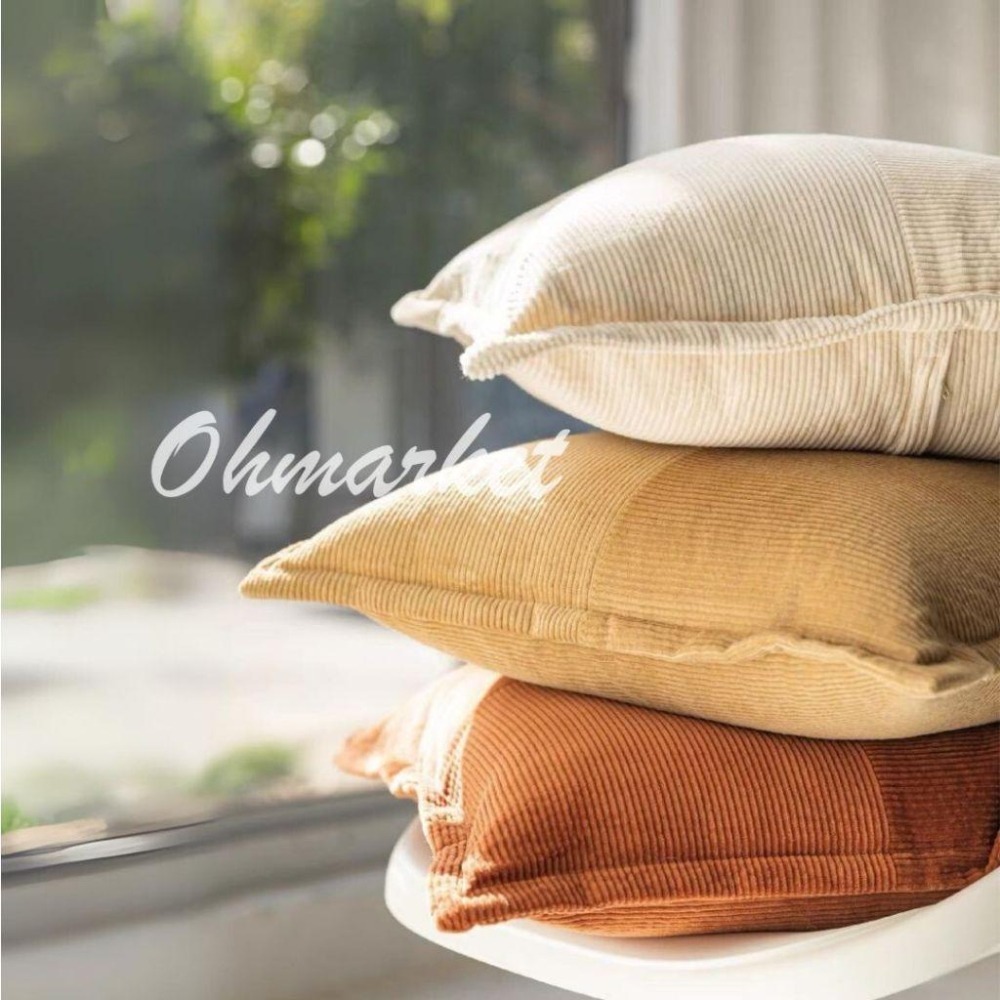 【生活市集】 高磅數 燈芯絨素色抱枕 可拆洗抱枕 抱枕套 坐墊沙發抱枕造型抱枕北歐抱枕兩用沙發靠墊枕頭套-細節圖2