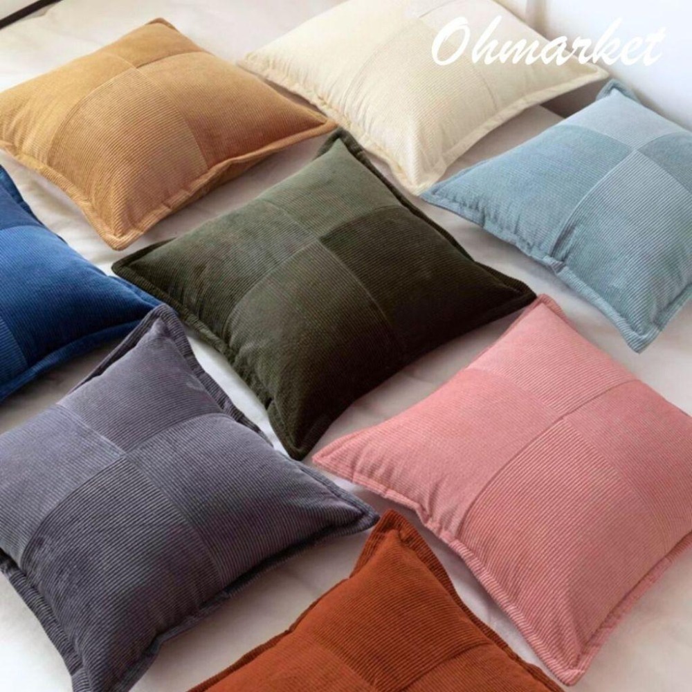 【生活市集】 高磅數 燈芯絨素色抱枕 可拆洗抱枕 抱枕套 坐墊沙發抱枕造型抱枕北歐抱枕兩用沙發靠墊枕頭套-細節圖4