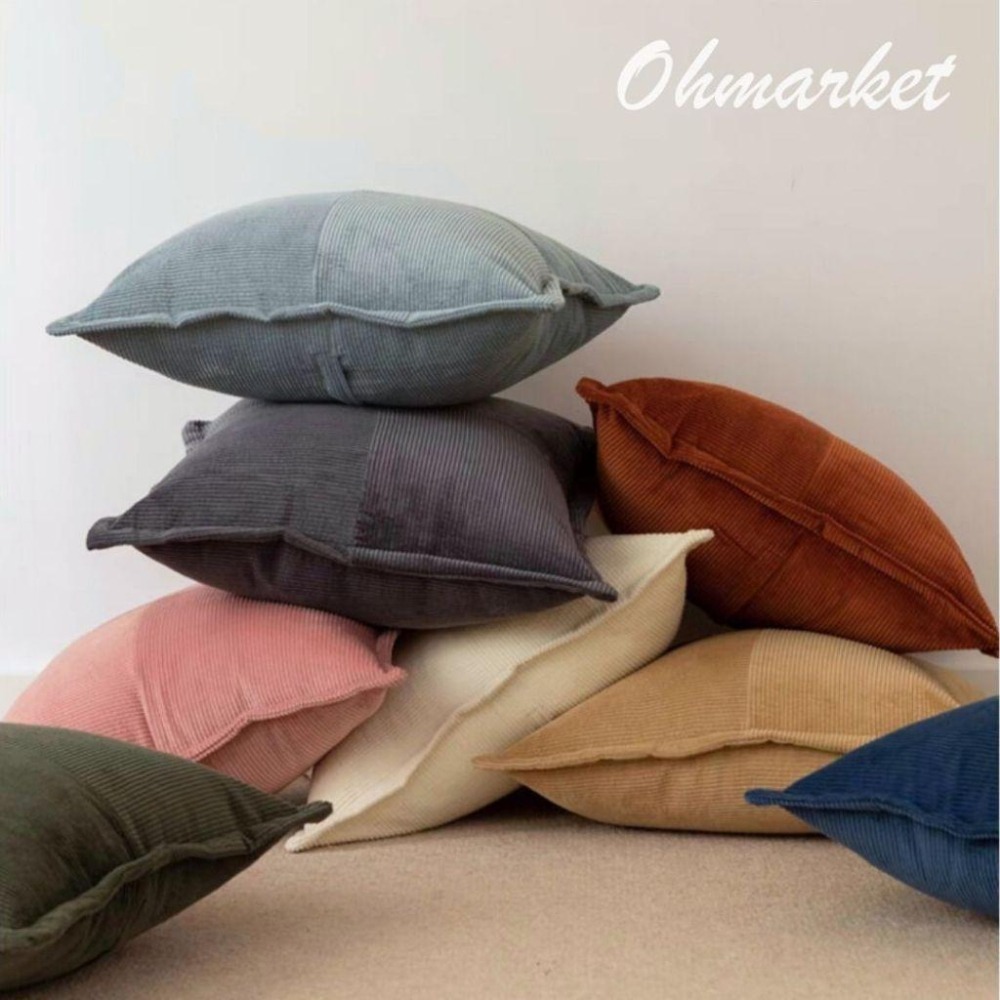 【生活市集】 高磅數 燈芯絨素色抱枕 可拆洗抱枕 抱枕套 坐墊沙發抱枕造型抱枕北歐抱枕兩用沙發靠墊枕頭套-細節圖5