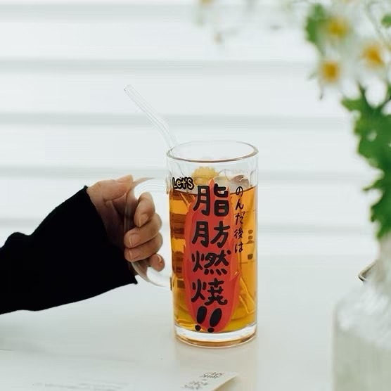 【生活市集】 🔥脂肪燃燒啤酒杯 燃燒脂肪啤酒杯 日式啤酒杯 水杯 杯子 玻璃杯 啤酒杯酒杯造型杯 交換禮物-細節圖2