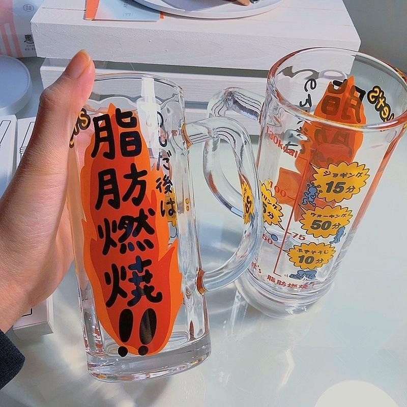 【生活市集】 🔥脂肪燃燒啤酒杯 燃燒脂肪啤酒杯 日式啤酒杯 水杯 杯子 玻璃杯 啤酒杯酒杯造型杯 交換禮物-細節圖6