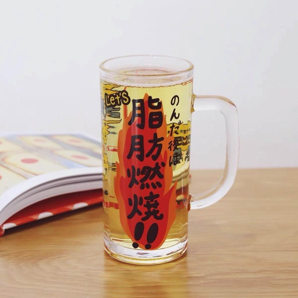 【生活市集】 🔥脂肪燃燒啤酒杯 燃燒脂肪啤酒杯 日式啤酒杯 水杯 杯子 玻璃杯 啤酒杯酒杯造型杯 交換禮物-細節圖7