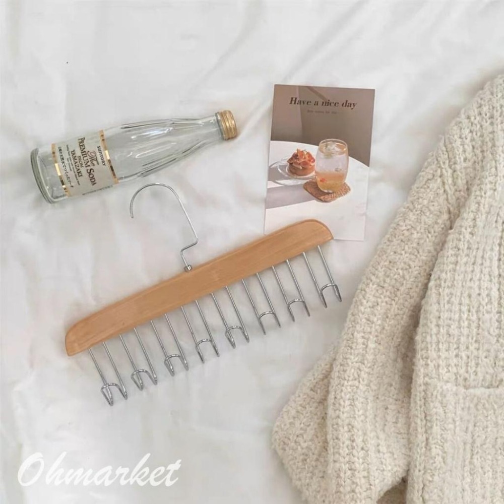 【生活市集】 多功能衣架 帽子架 掛架 原木衣架 背心衣架 掛鉤架 掛勾架 掛勾衣架 棒球帽收納架 帽子收納架-細節圖2