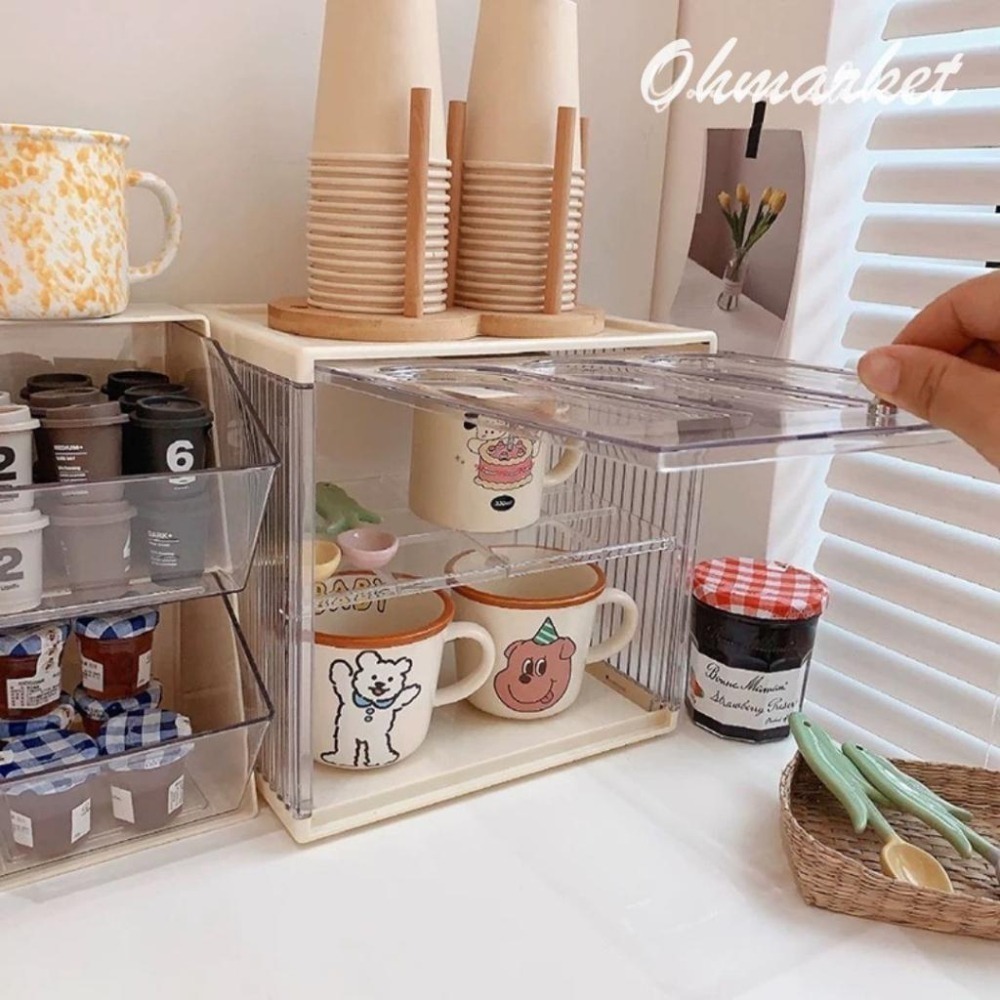 【生活市集】  拱門收納盒 茶包收納盒 杯子收納盒 廚房收納 膠囊咖啡收納盒 吧檯收納架辦公室收納盒水杯收-細節圖6