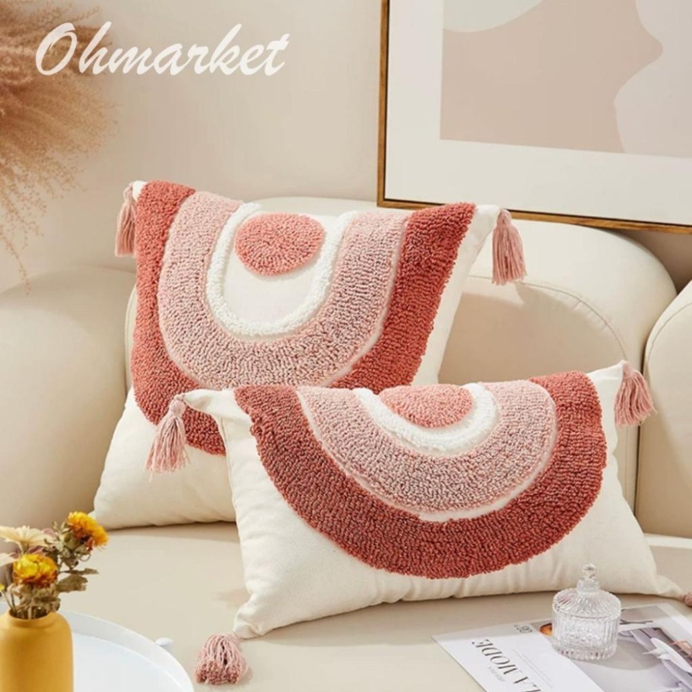 【生活市集】 摩洛哥流蘇抱枕 枕套 菱格 枕套抱枕 沙發抱枕 沙發枕 居家裝飾 流蘇枕頭 居家配件枕頭套-細節圖3