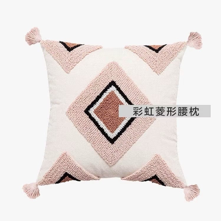 彩虹菱形 抱枕套【45x45】