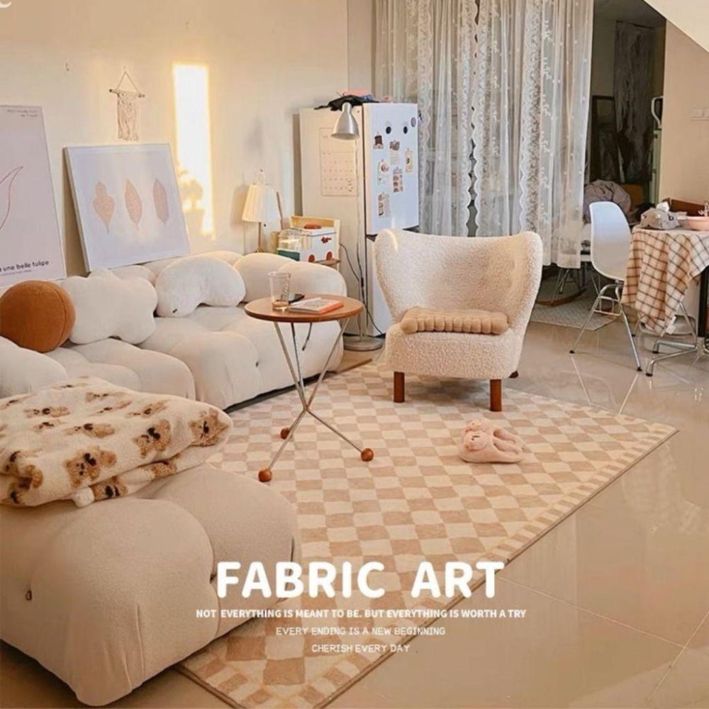 【生活市集】 北歐家居 大尺寸仿羊絨地墊 奶茶色地毯 室內地墊 客廳地墊地毯客廳地臥室地墊腳踏墊絨毛地墊-細節圖6