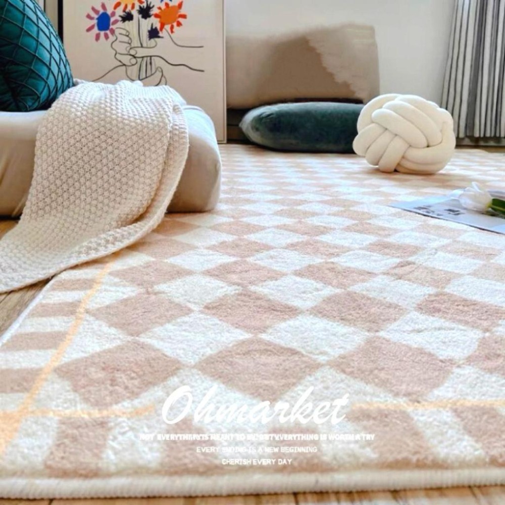 【生活市集】 北歐家居 大尺寸仿羊絨地墊 奶茶色地毯 室內地墊 客廳地墊地毯客廳地臥室地墊腳踏墊絨毛地墊-細節圖7