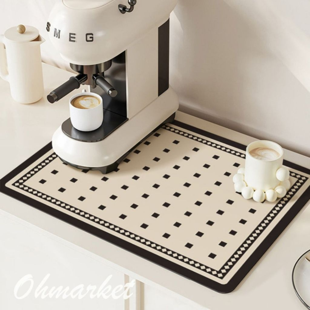 【生活市集】 瀝水餐具墊 奶茶色瀝水餐墊 瀝水架 餐具收納 餐具架 吸水餐墊廚房收納吸水防潮廚房洗手台防潮-細節圖3