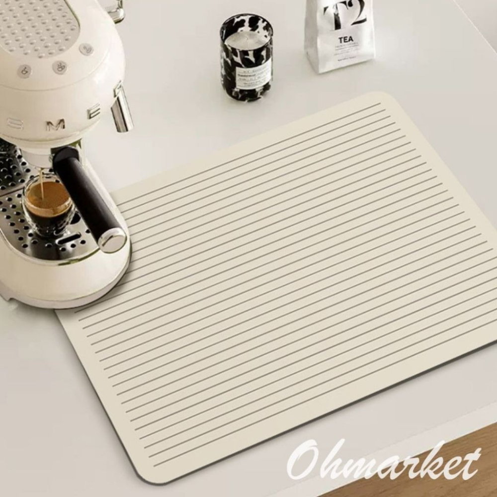 【生活市集】 瀝水餐具墊 奶茶色瀝水餐墊 瀝水架 餐具收納 餐具架 吸水餐墊廚房收納吸水防潮廚房洗手台防潮-細節圖5